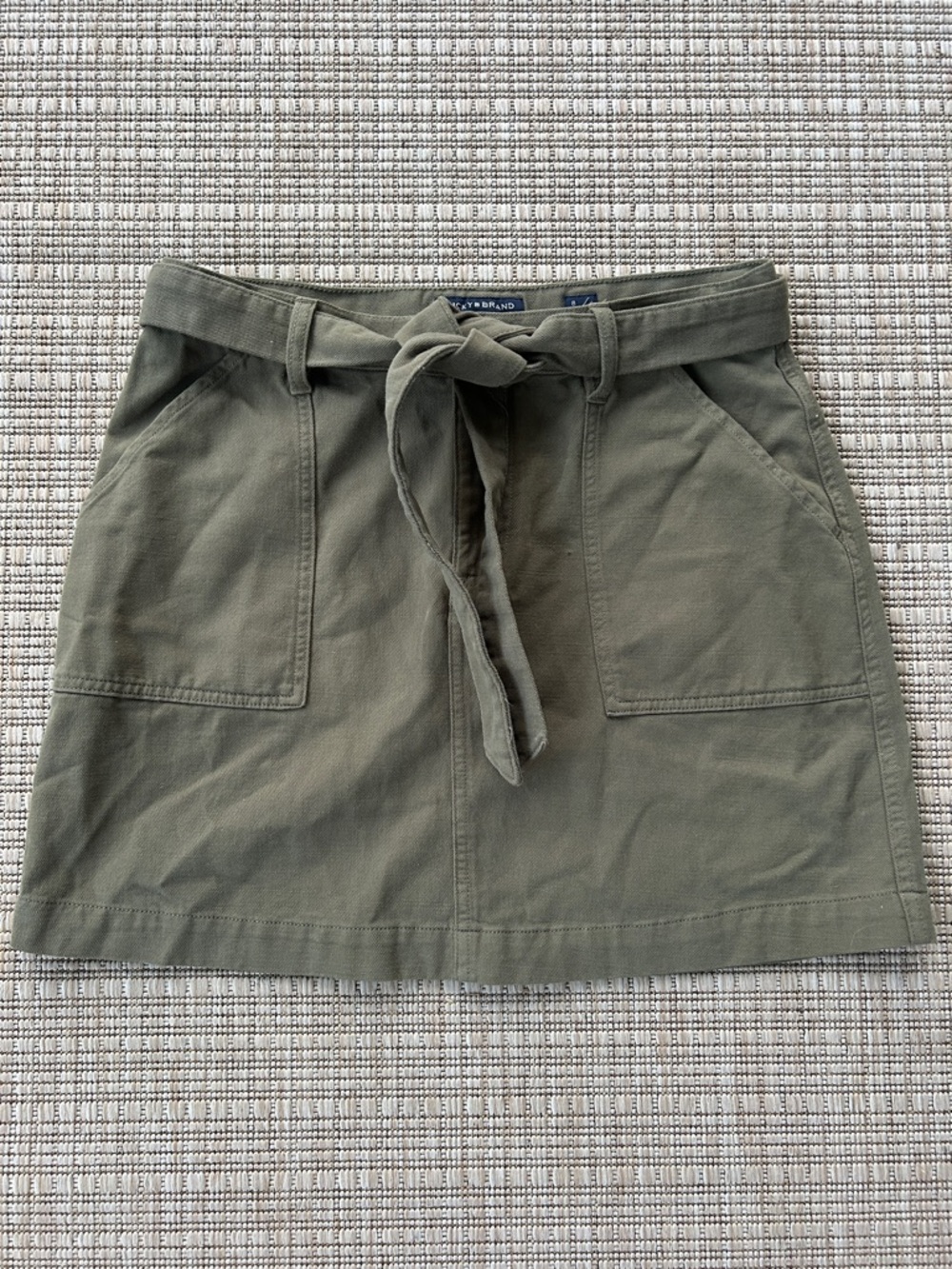 Lucky Brand Olive Green Hunter Green Skirt with Belt, Size 8 / 29
